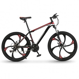 THENAGD Bike THENAGD Mountain Bike, Men's Variable Speed Lightweight Adult Women's Bicycle Students Double Shock Absorption Off Road Racing 27 speed Six-knife wheel steel frame black and red