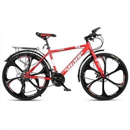 TOOLS Off-road Bike Road Bicycles Mountain Bike MTB Bicycle Adult Adjustable Speed For Men And Women 26in Wheels Double Disc Brake (Color : Red, Size : 21 speed)