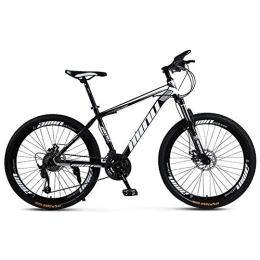 TOPYL Mountain Bike TOPYL High-carbon Steel Mountain Bicycle With Front Suspension, Lightweight Dual Disc Brake Mountain Bikes, Adult Mountain Bike Black 26", 24-speed