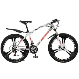 TOPYL Mountain Bike TOPYL Mountain Bicycle With Front Suspension Adjustable Seat, Strong Frame Disc Brake Mountain Bike, Lightweight Mountain Bikes Bicycles White 3 Spoke 26", 21-speed