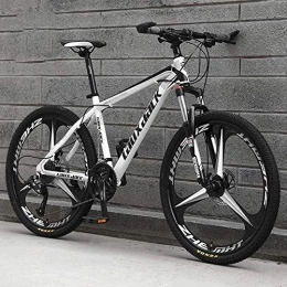 TRGCJGH Mountain Bike TRGCJGH Mountain Bike 26 Inches, Variable Speed Carbon Steel Mountain Bike 21 / 24 / 27 / 30 Speed Bicycle Full Suspension MTB Riding, E-21speed