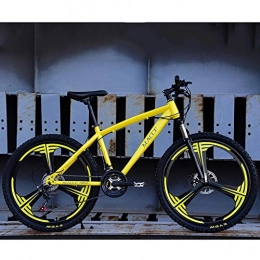 TriGold Bike TriGold Speed Mountain Bicycle Front Suspension Aluminum Pedals, Mountain Bike Men 26 Inch, Adult MTB Bike Double Disc Brake-Yellow
