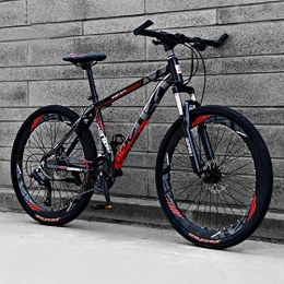 TXX Bike TXX 21 Speed / Speed ​​24 / 27-Speed Double Disc Mountain Bike, Adult Male and Female Students Gear 26 inch Aluminum Mountain Bikes Mountain Bike / matt Black red / 21 Speed