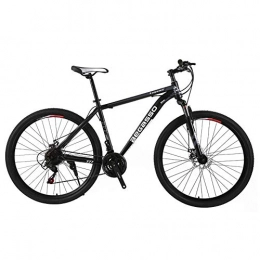 TYSYA Bike TYSYA 21-Speed Men's Mountain Bike Double Disc Brake 29 Inches All-Terrain City Bikes Adults Only Outdoor Cycling Hard Tail Front Suspension, Black