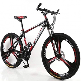 F-JWZS Mountain Bike Unisex 21 Speed Mountain Bike, 26" Wheel 17 Inch Steel Frame, with Suspension Forks and Disc Brake, for Student, Child, Adult Commuter City, Black