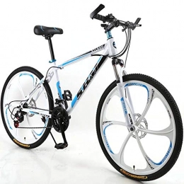 F-JWZS Mountain Bike Unisex 21 Speed Mountain Bike, 26" Wheel 17 Inch Steel Frame, with Suspension Forks and Disc Brake, for Student, Child, Adult Commuter City, Blue