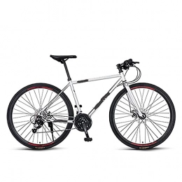 CDPC Mountain Bike Unisex 700C Mountain Bike, 27-speed City Mountain Bike For Adults And Teenagers, Carbon Steel Suspension Fork Mountain Bike (Color : Silver)