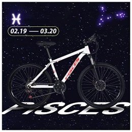 USMASK Mountain Bike USMASK Mountain Bike Magnesium Alloy and High Carbon Steel with Constellations Seat, Front Suspension Disc Brake Outdoor Bikes for Men Women / Pisces