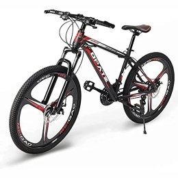 UYHF Mountain Bike UYHF 24 Inch Mountain Bike for Men Women Adult, 21 / 24 / 27 Speed Road Offroad City MTB Bicycles, Suspension Fork Dual Disc Brakes red-21 speed