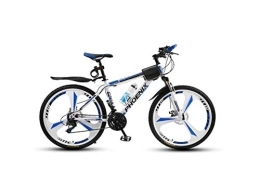 UYSELA Mountain Bike UYSELA Mountain Bike Unisex Mountain Bike 21 / 24 / 27 Speed ​​High-Carbon Steel Frame 26 Inches 3-Spoke Wheels with Disc Brakes and Suspension Fork, Gold, 27 Speed / Blue / 21 Speed