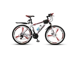 UYSELA Mountain Bike UYSELA Mountain Bike Unisex Mountain Bike 21 / 24 / 27 Speed ​​High-Carbon Steel Frame 26 Inches 3-Spoke Wheels with Disc Brakes and Suspension Fork, Gold, 27 Speed / Red / 21 Speed
