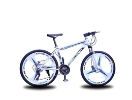 UYSELA Bike UYSELA Mountain Bike Unisex Suspension Mountain Bike, 24 inch 3-Spoke Wheels High-Carbon Steel Frame Bicycle, 21 / 24 / 27 Speed ​​Double Disc Brake Commuter City, Blue, 27 Speed / Blue / 21 Speed