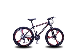 UYSELA Bike UYSELA Mountain Bike Unisex Suspension Mountain Bike, 24 inch 3-Spoke Wheels High-Carbon Steel Frame Bicycle, 21 / 24 / 27 Speed ​​Double Disc Brake Commuter City, Blue, 27 Speed / Red / 21 Speed