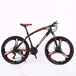 VANYA Mountain Bike VANYA 27 Speed Adult Mountain Bike Shock Absorption 24 / 26 Inch Commuting Bicycle Double Disc Brakes Off-Road Cycle, Red, 24inches