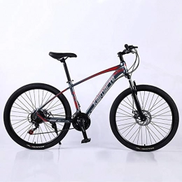 VANYA Mountain Bike VANYA Mountain Bicycle 24 / 26" Shock Absorption Double Disc Brakes 21 Speed Lightweight Aluminum Alloy Off-Road Bike, Red, 24inches