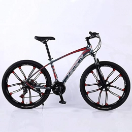 VANYA Mountain Bike VANYA Mountain Bike 24 / 26 Inch 27 Speed Double Disc Brakes Shock Absorption Front Fork Commuting Bicycle Unisex, Red, 24inches