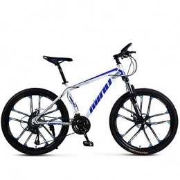 VANYA Bike VANYA Unisex Mountain Bike 21 / 24 / 27 Speed Double Disc Brake Bicycle 26 Inches Shock Absorption Off-Road Cycle, Blue, 21speed