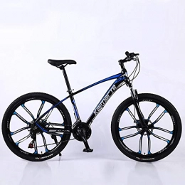 VANYA Mountain Bike VANYA Variable Speed Mountain Bike 21-Speed Lightweight 24 / 26-Inch Aluminum Alloy Double Disc Brakes Off-Road Bicycle, Blue, 24inches