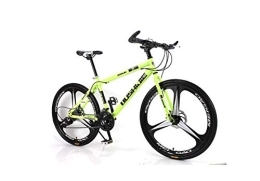 VejiA  VejiA Mountain Bike Unisex Mountain Bike 21 / 24 / 27 / 30 Speed ?High-Carbon Steel Frame 26 Inches 3-Spoke Wheels Bicycle Double Disc Brake for Student, Green, 18 Inches