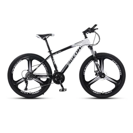 VIIPOO Bike VIIPOO 24 / 26 Inch Mountain Bike High carbon steel frame, 21 / 24 / 27 / 30 Speeds with Disc Brake, 3 Spokes Wheels for Men Women Mountain Bike, White-24‘’ / 24 Speed