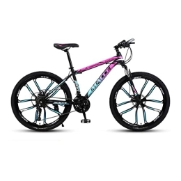 VIIPOO Mountain Bike VIIPOO Mountain Bike, Frame Integrated Wheel Bicycle for Men 24 / 26 Inch Outdoor adult off-road shifting Mountain Bikes, Dual Disc Brake, 10 / Pink-24‘’ / 24 Speed