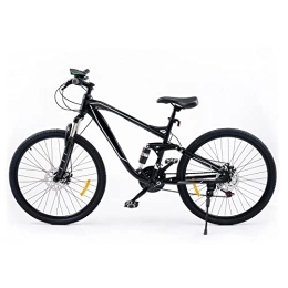 Viribus Adult Mountain Bike, 26 Inch All Terrain Bicycle with Full Suspension, 21 Speed MTB with Dual Disc Brakes Adjustable Seat Light Aluminium Alloy Frame Kickstand More