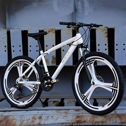 W&HH Bike W&HH Mountain Bike for Men 26inch Carbon Steel Mountain Bike 21 Speed Bicycle Full Suspension MTB, White