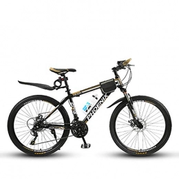 W&TT Mountain Bike W&TT Adults 26 Inch Mountain Bike 27 Speed Off-road Bicycles with 17" High Carbon Hard Tail Frame and Dual Disc Brakes, Gold, A
