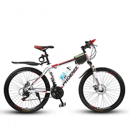 W&TT Mountain Bike W&TT Adults 26 Inch Mountain Bike 27 Speed Off-road Bicycles with 17" High Carbon Hard Tail Frame and Dual Disc Brakes, White, A