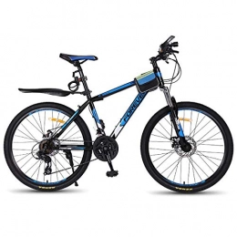 W&TT Bike W&TT Mountain Bike 24 / 27 / 30 Speeds Dual Disc Brakes Shock Absorber Bicycle 26 Inch High Carbon Frame Adults Bicycle, Blue, 24S