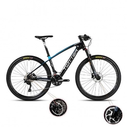 W&TT Mountain Bike W&TT Mountain Bike 26 / 27.5Inch Adults 33 Speeds Off-road Bike Cycling with Air Pressure Shock Absorber and Front Fork Oil Brake, Mens Carbon Fiber Bicycles, Blue, 26 * 15.5
