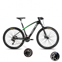 W&TT Bike W&TT Mountain Bike 26 / 27.5Inch Adults 33 Speeds Off-road Bike Cycling with Air Pressure Shock Absorber and Front Fork Oil Brake, Mens Carbon Fiber Bicycles, Green, 26 * 15.5