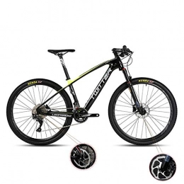 W&TT Mountain Bike W&TT Mountain Bike 26 / 27.5Inch Adults 33 Speeds Off-road Bike Cycling with Air Pressure Shock Absorber and Front Fork Oil Brake, Mens Carbon Fiber Bicycles, Yellow, 26 * 15.5