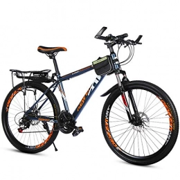 W&TT Bike W&TT Mountain Bike SHIMANO 21 Speeds Dual Disc Brakes Off-road Bicycle Adults 20 / 22 / 24 / 26Inch High Carbon Hard Tail Mountain Bike, Orange, 20Inch