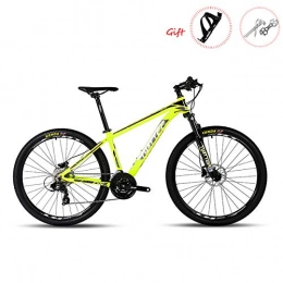 W&TT Mountain Bike W&TT Mountain Bike SHIMANO M310-24 Speeds Hydraulic Disc Brake Off-road Bike 26" / 27.5" Adults Aluminum Alloy Bicycles with Suspension Fork and Shock Absorber, Yellow1, 26"*15.5