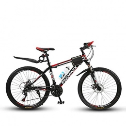 W&TT Bike W&TT Unisex's 24 Speed Off-road Mountain Bike 17" High Carbon Hard Tail Frame Dual Disc Brakes Bicycles 26 Inch, Black, A
