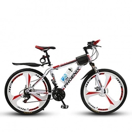 W&TT Bike W&TT Unisex's 24 Speed Off-road Mountain Bike 17" High Carbon Hard Tail Frame Dual Disc Brakes Bicycles 26 Inch, White, B