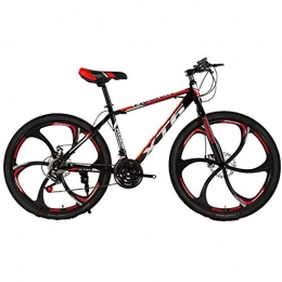 Wangkai Mountain Bike Wangkai Mountain Bike High Carbon Steel Double Disc Brakes Off-Road Damping Flexible Shifting, Red