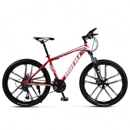 WANYE Mountain Bike WANYE 26'' High Carbon Steel Frame Mountain Bike 21 / 24 / 27 Speeds With Shimano Disc Brake, 10-Spokes, MTB for Adult & Teenagers red-27speed