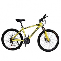 WEHOLY Mountain Bike WEHOLY Bicycle Mens' Mountain Bike, 17" inch steel frame, 21 / 24 / 27 / 30 speed fully adjustable rear shock unit front suspension forks, Yellow, 21speed