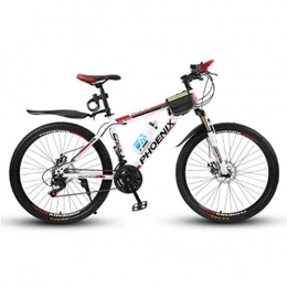 WEHOLY Bike WEHOLY Bicycle Mens' Mountain Bike, 17" Inch Steel Frame, 24 Speed Fully Adjustable, Shock Unit Front Suspension Forks, Red, 21speed