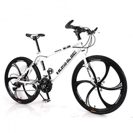 WGYDREAM Bike WGYDREAM Mountain Bike, 26" Mountain Bicycles Carbon Steel Ravine Bike with Oneness wheel Dual Disc Brake Front Suspension 21 24 27 speeds (Color : White, Size : 24 Speed)