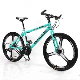 WGYDREAM Bike WGYDREAM Mountain Bike, 26" Ravine Bike Carbon Steel Oneness wheel Shock-absorbing Mountain Bicycles Dual Disc Brake Front Suspension 21 24 27 speeds (Color : Green, Size : 24 Speed)