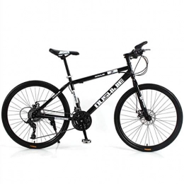 WGYDREAM Bike WGYDREAM Mountain Bike, Mens Womens Mountain Bicycles 26" Ravine Bike Front Suspension Dual Disc Brake 21 / 24 / 27 speeds Carbon Steel Frame (Color : Black, Size : 24 Speed)