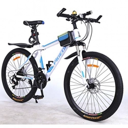 WGYDREAM Mountain Bike WGYDREAM Mountain Bike, Mens Womens Ravine Bike Front Suspension 26" Mountain Bicycles with Dual Disc Brake 21 speeds, Carbon Steel Frame (Color : Blue)