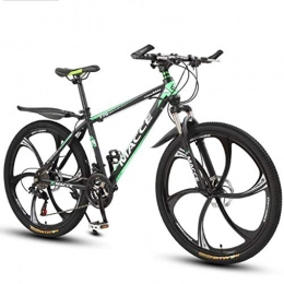 WGYDREAM Mountain Bike WGYDREAM Mountain Bike, Mountain Bicycles 26" Wheels Ravine Bike with Dual Disc Brake Front Suspension 21 24 27 speeds Carbon Steel Frame (Color : Green, Size : 21 Speed)