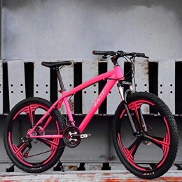 WJJH Bike WJJH Bicycle Mountain Bike for Men 26inch Carbon Steel Mountain Bike 21 Speed Bicycle Full Suspension MTB, Pink