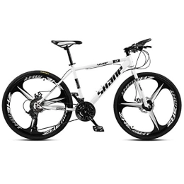 WJSW Mountain Bike WJSW 26 Inch Mountain Bikes, Men's Dual Disc Brake Hardtail Mountain Bike, Bicycle Adjustable Seat, High-carbon Steel Frame, 30 Speed, Black 6 Spoke