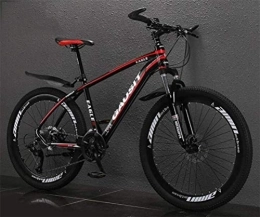 WJSW Bike WJSW City Road Bicycle Mountain Bike For Adults, Dual Disc Brakes Off-road Damping (Color : Black red, Size : 27 speed)
