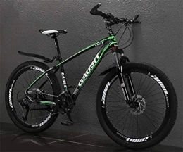 WJSW Bike WJSW City Road Bicycle Mountain Bike For Adults, Dual Disc Brakes Off-road Damping (Color : Dark green, Size : 27 speed)